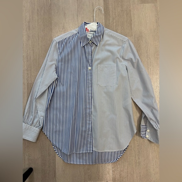 Rag & Bone Blue and White Striped Boyfriend Shirt - Picture 1 of 3